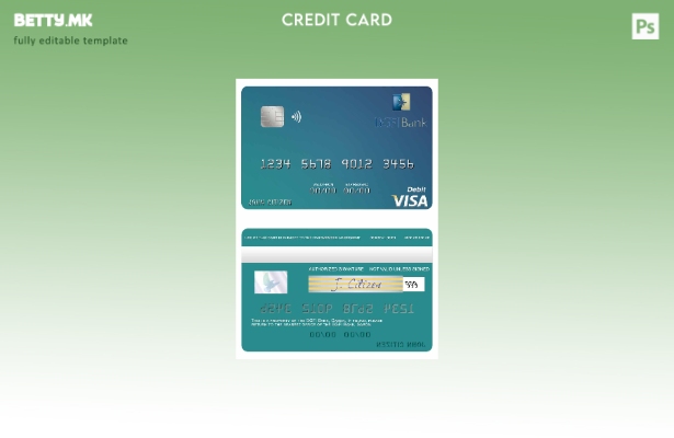 Модерен стил Габонски BGFI банка виза дебитна картичка шаблон